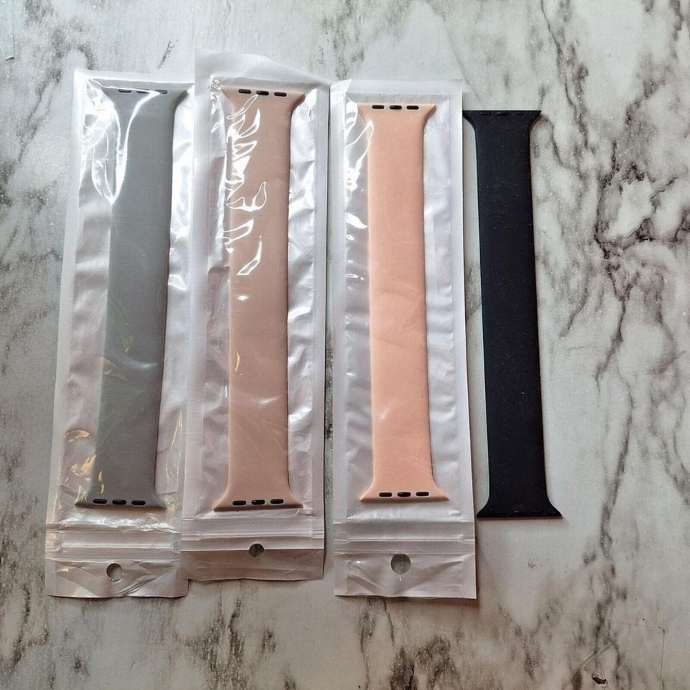 Unbranded Universal Solo Loop Liquid Silicone Rubber Watch Bands Lot of‎ 4